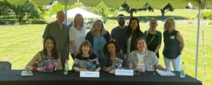 authors, moderator and attendees at Passaic County author panel
