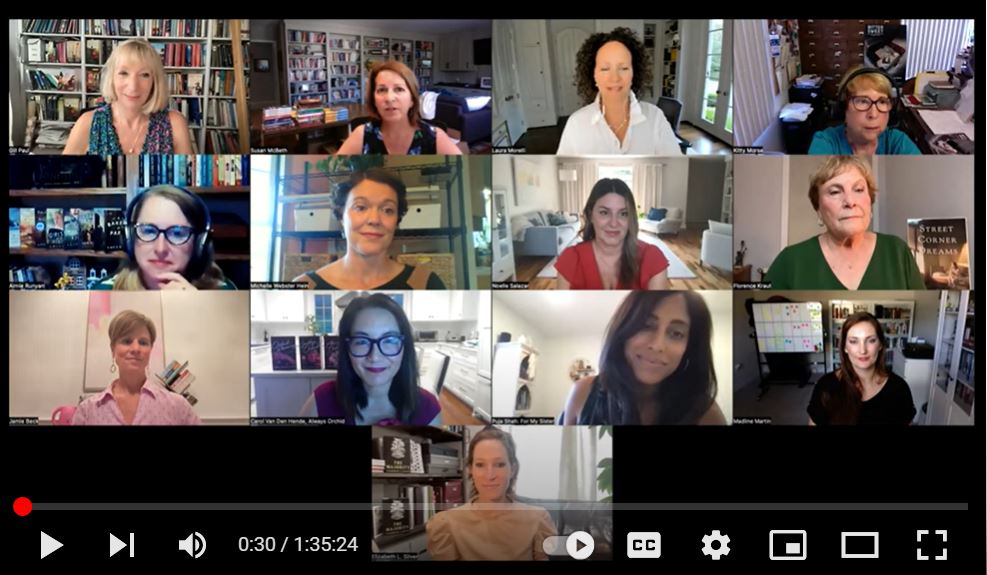 women authors on a zoom screen